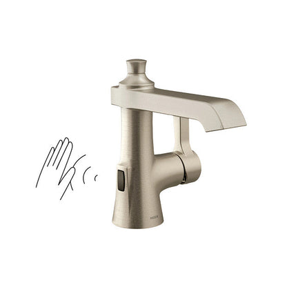 Moen S6981EWBN Flara One-Handle High Arc Bathroom Faucet with MotionSensor Wave, Brushed Nickel