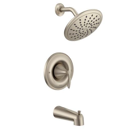 Moen T2233EPBN Eva Posi-Temp Tub/Shower Trim with Rainshower Showerhead in Brushed Nickel 