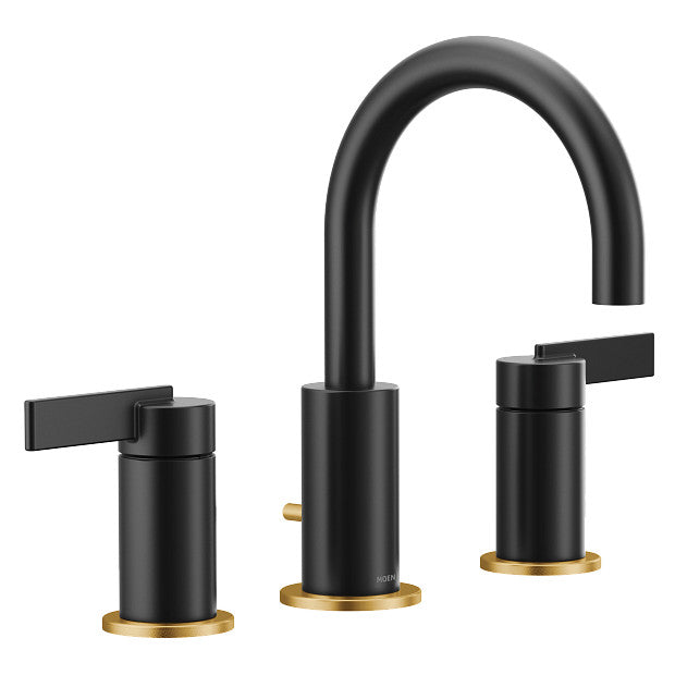 Moen T6222BL Cia 2-Handle Widespread Bathroom Faucet Trim in Matte Black