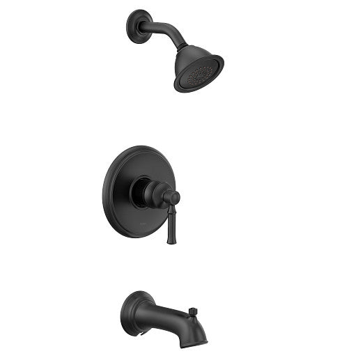 Moen T2183EPBL Dartmoor Eco-Performance Posi-Temp Tub and Shower Trim with 4"Shower Head in Matte Black 