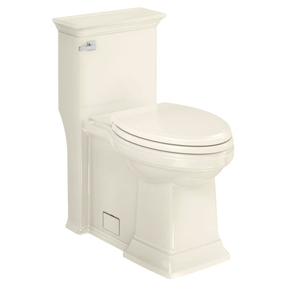 American Standard 2851A104.222 Town Square S Right Height Elongated One-Piece Toilet with Left Hand Trip Lever and seat, Linen