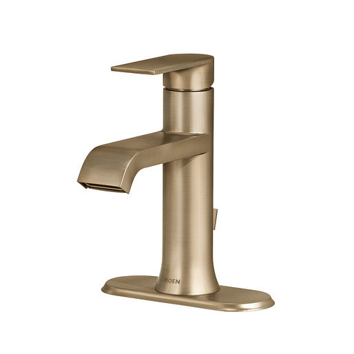 Moen WS84760BZG Genta 1-Hole Single-Handle Bathroom Faucet - Bronzed Gold 